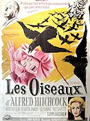 Fåglarna 1963 poster Rod Taylor Tippi Hedren Jessica Tandy Alfred Hitchcock Fåglar