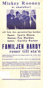 Familjen Hardy reser till stan 1938 poster Mickey Rooney George B Seitz