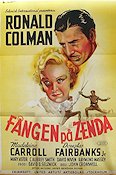 Fången på Zenda 1938 poster Ronald Colman Madeleine Carroll Douglas Fairbanks Jr Äventyr matinée