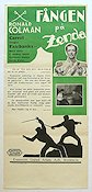 Fången på Zenda 1938 poster Ronald Colman Douglas Fairbanks Jr Äventyr matinée