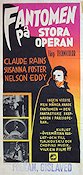 Fantomen på stora operan 1944 poster Nelson Eddy Susanna Foster Claude Rains