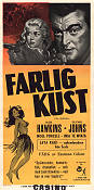 Farlig kust 1954 poster Jack Hawkins Glynis Johns