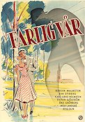 Farlig vår 1949 poster Karl-Arne Holmsten Birger Malmsten Jan Molander Eva Stiberg Arne Mattsson