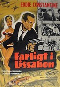 Farligt i Lissabon 1961 poster Eddie Constantine