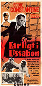 Farligt i Lissabon 1961 poster Eddie Constantine Barbara Laage Stefan Schnabel Pierre Montazel