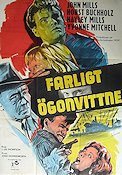 Farligt ögonvittne 1959 poster John Mills Horst Buchholz