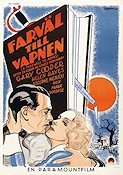 Farväl till vapnen 1932 poster Gary Cooper Helen Hayes Text: Ernest Hemingway