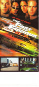 The Fast and the Furious 2001 poster Paul Walker Vin Diesel Michelle Rodriguez Jordana Brewster Rob Cohen Bilar och racing