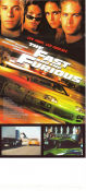 The Fast and the Furious 2001 poster Paul Walker Vin Diesel Michelle Rodriguez Jordana Brewster Rob Cohen Bilar och racing