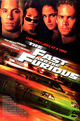 The Fast and the Furious 2001 poster Paul Walker Vin Diesel Michelle Rodriguez Jordana Brewster Rob Cohen Bilar och racing
