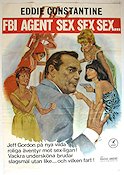 FBI agent sex sex sex 1965 poster Eddie Constantine Agenter Damer Poliser