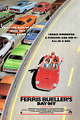 Ferris Bueller´s Day Off 1986 poster Matthew Broderick Jeffrey Jones John Hughes Skola Bilar och racing