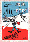 Fest i byn 1949 poster Guy Decomble Paul Frankeur Santa Relli Jacques Tati Cyklar