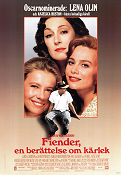 Fiender en berättelse om kärlek 1991 poster Lena Olin Anjelica Huston Paul Mazursky