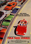 Fira med Ferris 1986 poster Matthew Broderick Alan Ruck Mia Sara Jeffrey Jones John Hughes Skola Bilar och racing