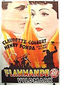 Flammande vildmark 1940 poster Claudette Colbert Henry Fonda John Ford