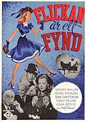 Flickan är ett fynd 1940 poster Sigurd Wallén Georg Rydeberg Irma Christenson John Botvid Ernst Eklund