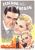 Flickor på fabrik 1935 poster Birgit Rosengren Karin Ekelund Carl Barcklind Fritiof Billquist Sölve Cederstrand Eric Rohman art