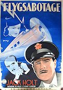 Flygsabotage 1940 poster Jack Holt Flyg Eric Rohman art