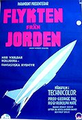 Flykten från jorden 1951 poster Richard Derr Barbara Rush Peter Hansen Rudolph Maté Affischkonstnär: Gösta Åberg Rymdskepp