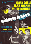 Förrådd 1954 poster Clark Gable Lana Turner Victor Mature Gottfried Reinhardt