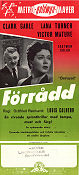 Förrådd 1954 poster Clark Gable Lana Turner Victor Mature Gottfried Reinhardt