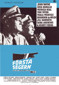 Första segern 1965 poster John Wayne Kirk Douglas Patricia Neal Otto Preminger Skepp och båtar