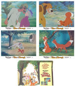 The Fox and the Hound 1981 lobbykort Mickey Rooney Ted Berman Animerat Hundar