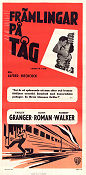 Främlingar på tåg 1944 poster Farley Granger Ruth Roman Alfred Hitchcock Tåg