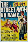 Gatan utan namn 1948 poster Richard Widmark Mark Stevens Barbara Lawrence Film Noir