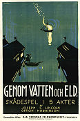 Genom vatten och eld 1921 poster Jack Perrin Marion Feducha LV Jefferson