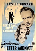 Gentleman efter midnatt 1937 poster Leslie Howard Bette Davis Olivia de Havilland