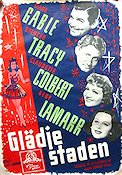 Glädjestaden 1941 poster Clark Gable Spencer Tracy Claudette Colbert Hedy Lamarr