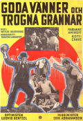 Goda vänner och trogna grannar 1938 poster Eric Abrahamsson Ludde Gentzel Ludde Gentzel Kotti Chave Greta Almroth Marianne Aminoff Weyler Hildebrand