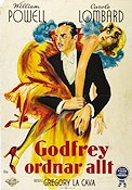 Godfrey ordnar allt 1936 poster William Powell Carole Lombard