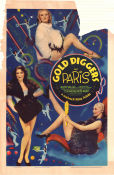 Gold Diggers in Paris 1938 poster Rudy Vallee Rosemary Lane Hugh Herbert Ray Enright Musikaler