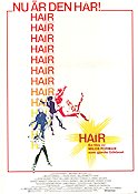 Hair 1979 poster John Savage Treat Williams Beverly D´Angelo Milos Forman Musikaler