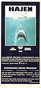 Hajen 1975 poster Roy Scheider Richard Dreyfuss Robert Shaw Steven Spielberg Fiskar och hajar