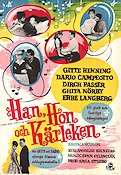 Han hon och kärleken 1962 poster Gitte Henning Dirch Passer Dario Campeotto Ghita Nörby Danmark