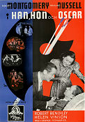 Han hon och Oscar 1937 poster Robert Montgomery Rosalind Russell George Fitzmaurice