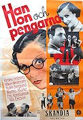 Han hon och pengarna 1936 poster Kirsten Heiberg Eric Rohman art