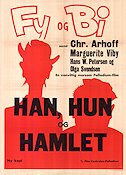 Han hun og Hamlet 1932 poster Marguerite Viby Fy og Bi Danmark