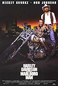 Harley Davidson and the Marlboro Man 1991 poster Mickey Rourke Don Johnson Motorcyklar