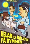 Helan och Halvan på rymmen 1933 poster Laurel and Hardy Stan Laurel Oliver Hardy Charley Chase William A Seiter Affischkonstnär: Walter Bjorne