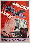 Hemligt vapen 1958 poster Michael Rennie Patricia Medina Milly Vitale Vernon Sewell Krig