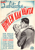Himlen kan vänta 1943 poster Don Ameche Ernst Lubitsch