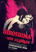 Hiroshima min älskade 1959 poster Emmanuelle Riva Eiji Okada Alain Resnais Asien