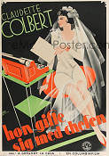 Hon gifte sig med chefen 1935 poster Claudette Colbert