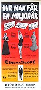 Hur man får en miljonär 1954 poster Marilyn Monroe Betty Grable Lauren Bacall Damer