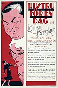 Hustru för en dag 1933 poster Bullen Berglund Aina Rosén Greta Tegnér Gösta Rodin Eric Rohman art